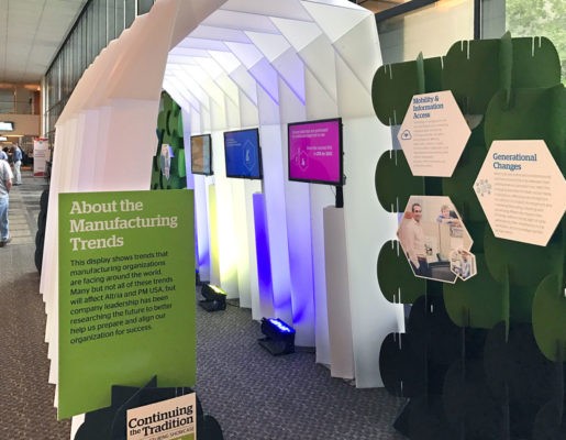 custom display with tvs and cover with lighting