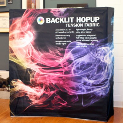 backlit hopup tension fabric display