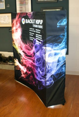 backlit hopup tension fabric display
