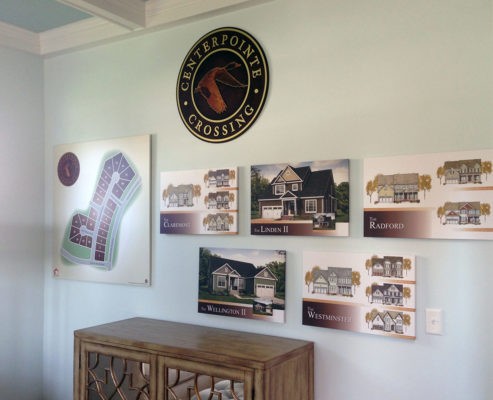 printed and custom cut housing imagery for wall