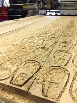 custom beer tap for trapezium brewing being cut