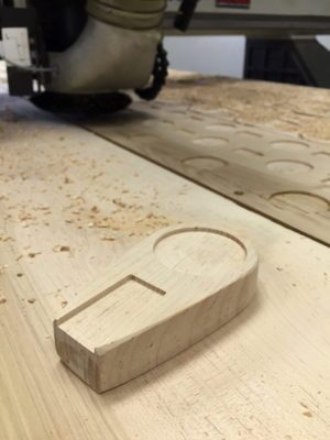 custom beer tap for trapezium brewing wooden base