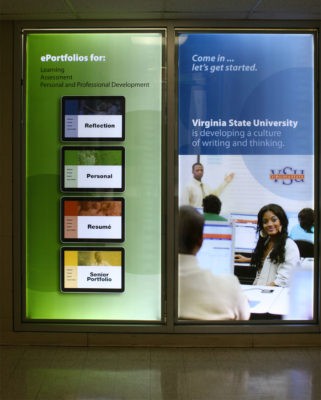 printed backlit media with informational display screens