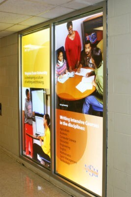 large printed backlit media from side