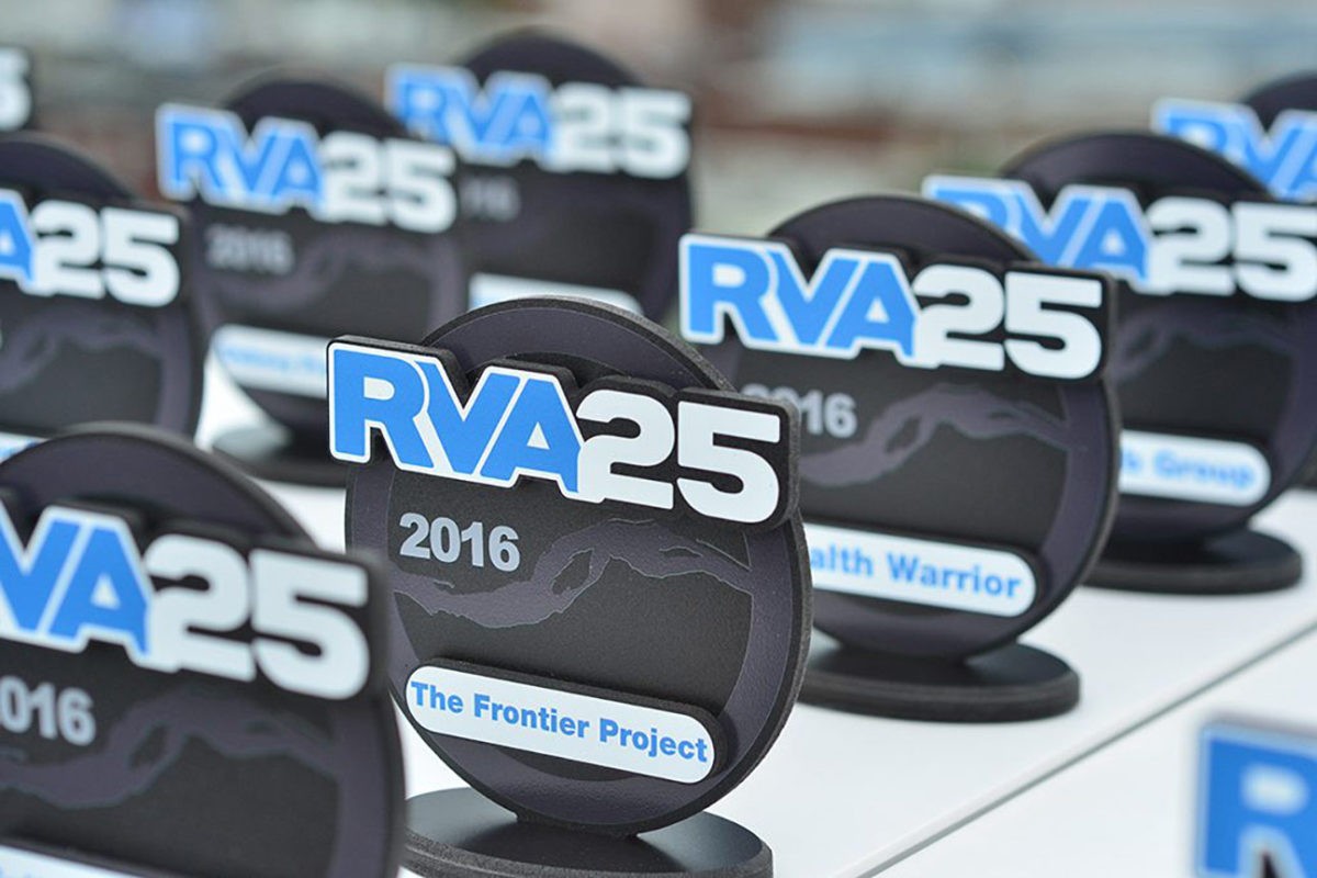 close up of cnc routed awards