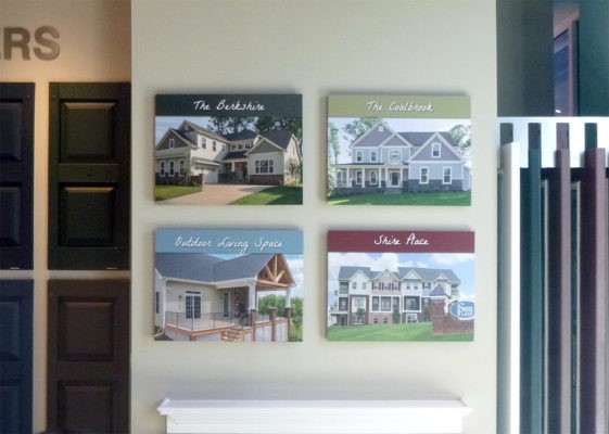 eagle construction display panels mounted to wall