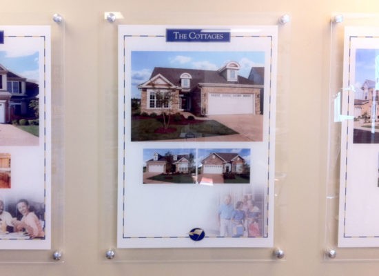 reverse printed acrylic with metal standoffs