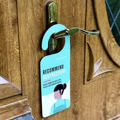 custom printed door hanger