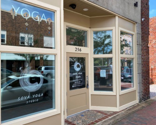 yoga store window graphics