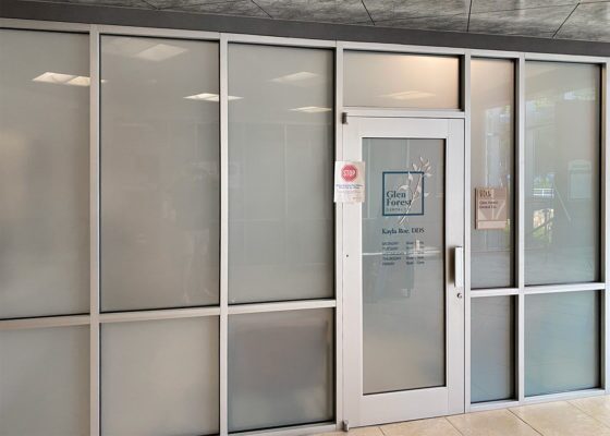 frosted door vinyl logo