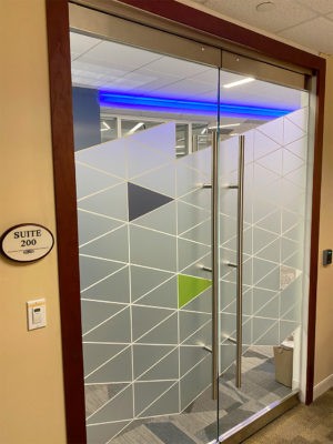 printed frosted glass adhesive