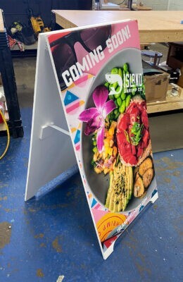 custom restaurant folding sign