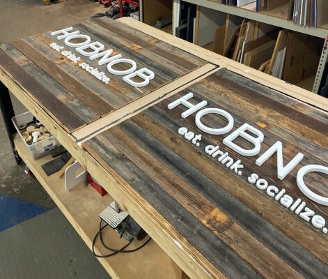 reclaimed wood custom sign