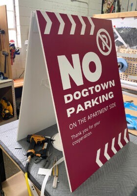 parking sidewalk sign