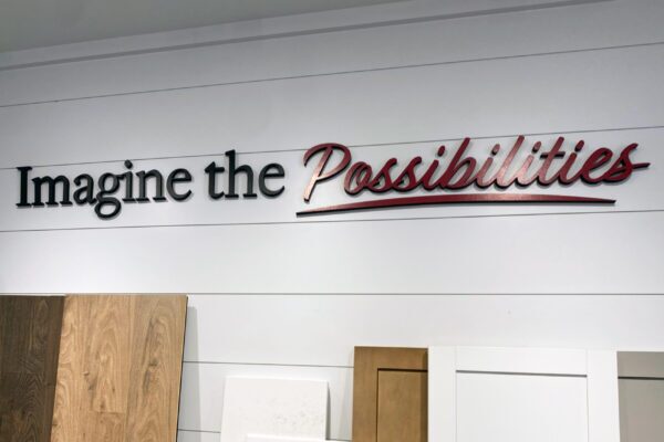 dimensional custom cut letters wall mounted model home