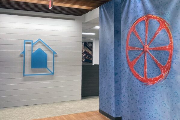 custom dimensional sign logo and wall mural adhesive