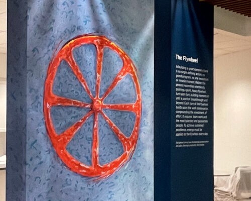 large massive custom printed designed installed wall mural for office, business, space, decor