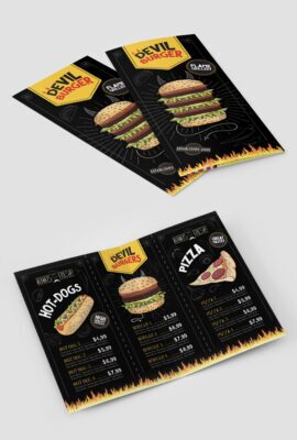 custom printed designed waterproof menus folded, pamphlet, brochure