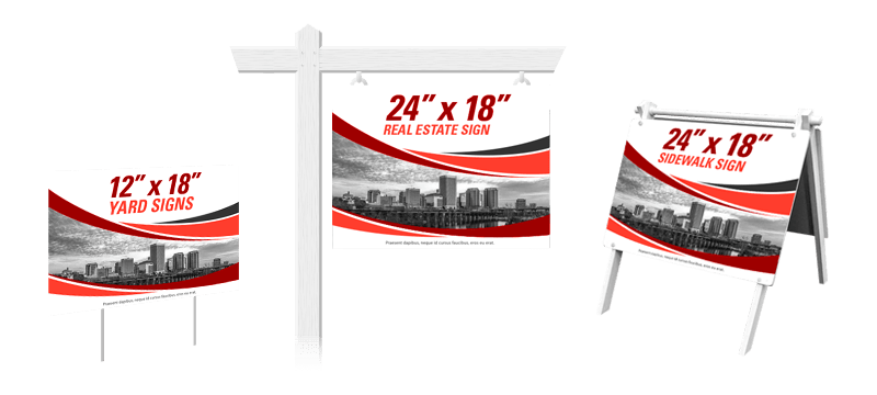 real estate signage, custom printed, outdoor, moveable, permanent