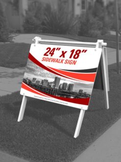 a-frame outdoor custom printed real estate moveable sign signage, sidewalk