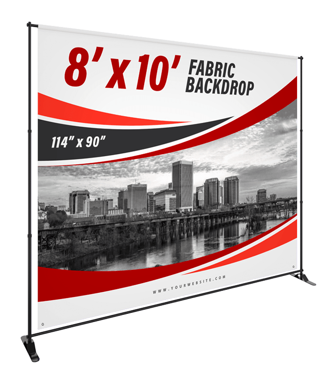 large custom printed fabric backdrop, lightweight, sturdy, adjustable. for businesses restaurants venues or events, photoshoot