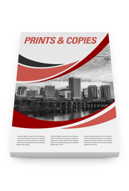 Stack of 8.5x11 and 11x17 prints and copies