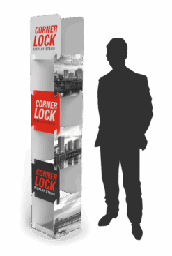 custom printed corner lock display, multiple images, unique signage for businesses restaurants venues or events