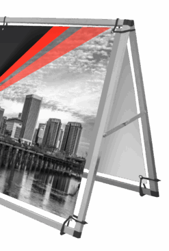 custom printed banner sign display outdoor, sturdy, weigjted. for businesses restaurants venues or events. wrinkle free