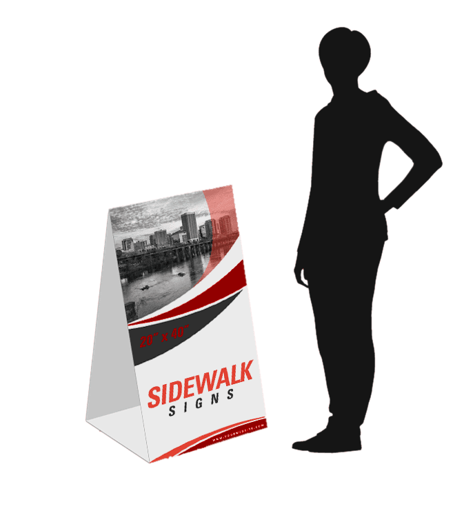 Fluted plastic custom sidewalk display sign