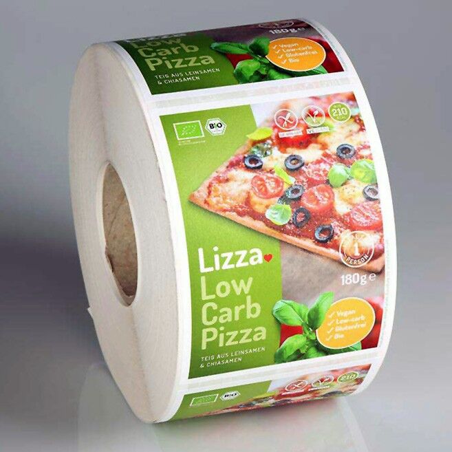 pizza labels on roll
