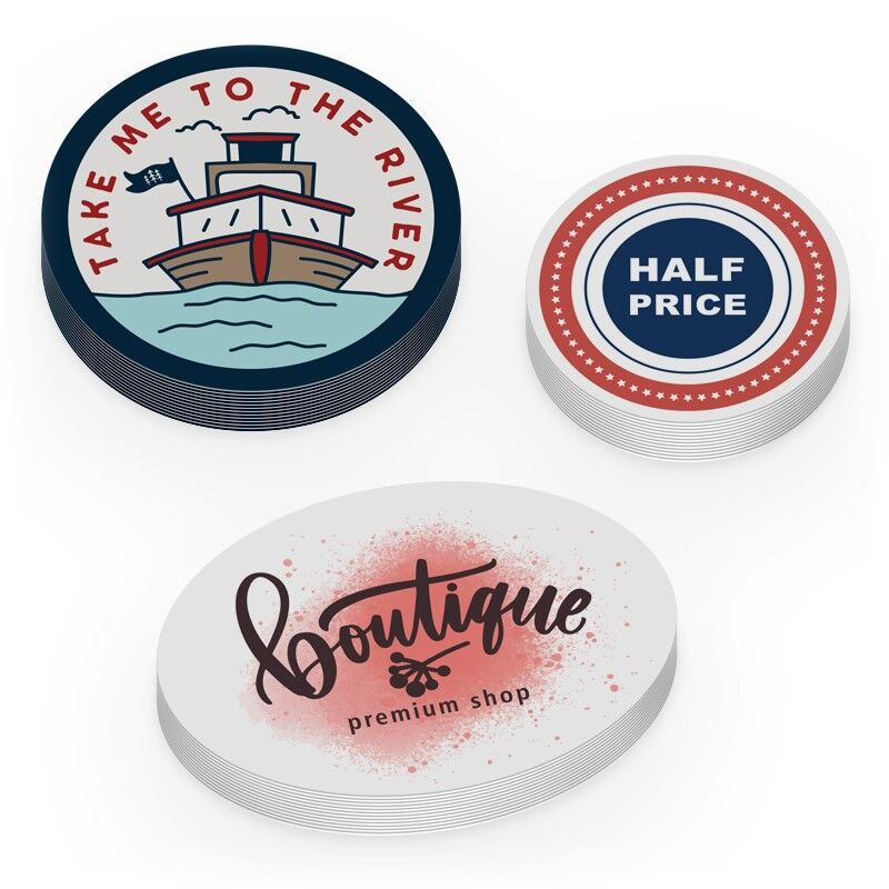 examples of oval and square stickers